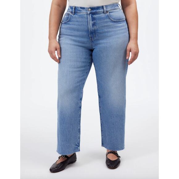 Madewell The Plus Perfect Vintage Wide Leg Crop Jean Hallstead Wash Blue 16W NWT - Picture 2 of 14